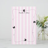 Schmetterlings-Streifen Briefpapier (Stehend Vorderseite)