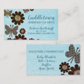 Schmetterlings-Stricknadel-Garn-Visitenkarte Visitenkarte (Vorne/Hinten)