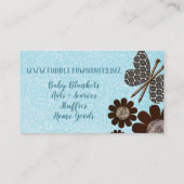 Schmetterlings-Stricknadel-Garn-Visitenkarte Visitenkarte (Rückseite)