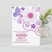 Schmetterlings-Tanz-Einladung Einladung (Stehend Vorderseite)