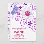 Schmetterlings-Tanz-Einladung Einladung (Vorne/Hinten)