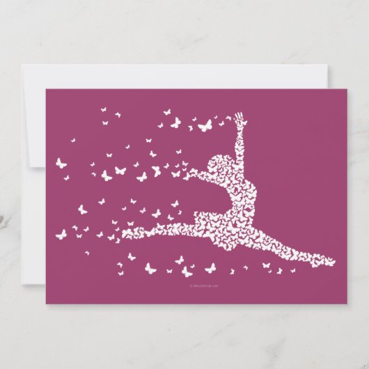 Schmetterlings-Tänzererwägungsgrund oder -Party Einladung (Vorderseite)