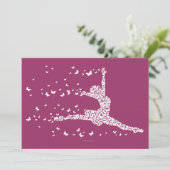 Schmetterlings-Tänzererwägungsgrund oder -Party Einladung (Stehend Vorderseite)