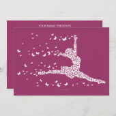 Schmetterlings-Tänzererwägungsgrund oder -Party Einladung (Vorne/Hinten)