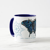 Schmetterlings-Tasse Dezembers Birthstone Tasse (Vorderseite Links)