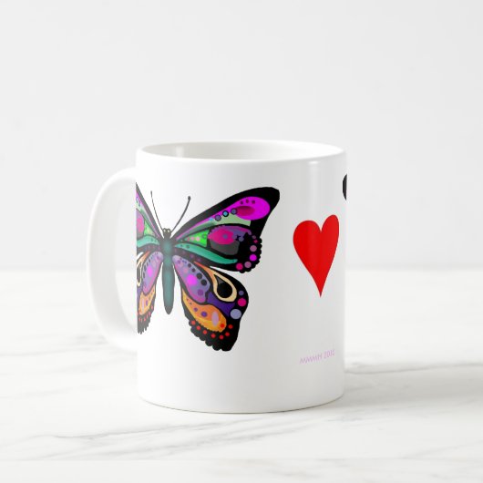 Schmetterlings-Tasse Kaffeetasse (Vorderseite Links)