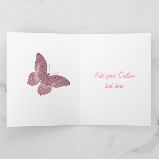 Schmetterlings-Tee-Designer-Anlass-Karte Karte (Innenseite)