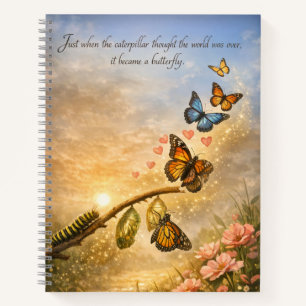 Schmetterlings-Transformation Inspirierender Hoffn Notizblock