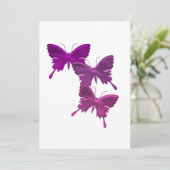 Schmetterlings-Trio-Einladung Einladung (Stehend Vorderseite)