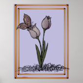Schmetterlings-Tulpen-Druck, Poster (Vorne)