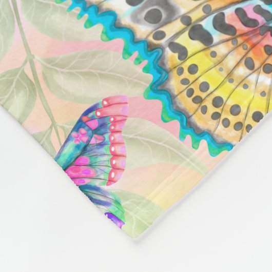 Schmetterlings-und Blumen 4 Fleecedecke (Ecke)