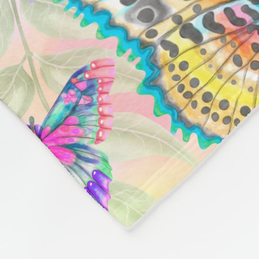 Schmetterlings-und Blumen 9 Fleecedecke (Ecke)