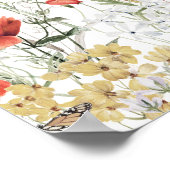 Schmetterlings- und Blumenmuster, botanisches Desi Poster (Ecke)