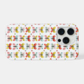 Schmetterlings- und Blumenmuster iPhone Hülle (Rückseite (Horizontal))