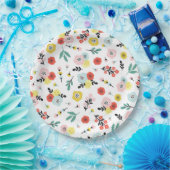 Schmetterlings- und Blumenmuster  Pappteller (Party)