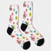Schmetterlings- und Blumenmuster Socken (Rechts)