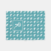Schmetterlings- und Libellenmuster-Monogramm Fleecedecke (Vorderseite (Horizontal))