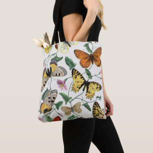 Schmetterlings- und Mottenmalerei im Vintage-Stil Tasche