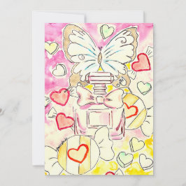 Schmetterlings Valentinstagskarte Mitteilungskarte