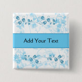 Schmetterlings-Visionen im Blau Button (Vorderseite)