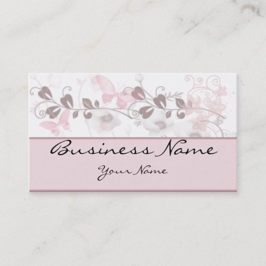 Schmetterlings-Visionen in der rosa und Visitenkarte (Vorderseite)