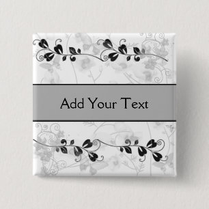 Schmetterlings-Visionen in Schwarzem und im Grau Button