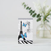 Schmetterlings-Visitenkarte-Paris-Eiffelturm Visitenkarte (Stehend Vorderseite)