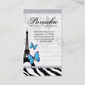 Schmetterlings-Visitenkarte-Paris-Eiffelturm Visitenkarte (Rückseite)