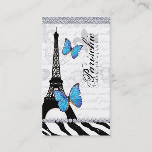 Schmetterlings-Visitenkarte-Paris-Eiffelturm Visitenkarte (Vorderseite)