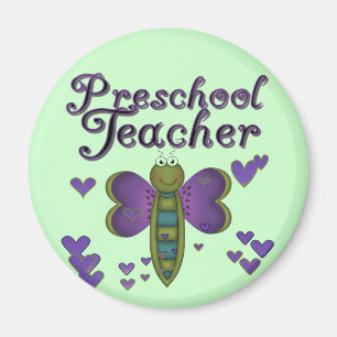 Schmetterlings-Vorschullehrer-T-Shirts und Magnet