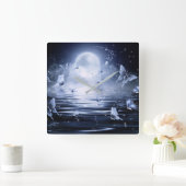 Schmetterlings-Wanduhr Quadratische Wanduhr (Zuhause)