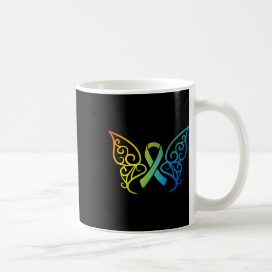 Schmetterlings-Weltkrebstag 1 Kaffeetasse (Rechts)