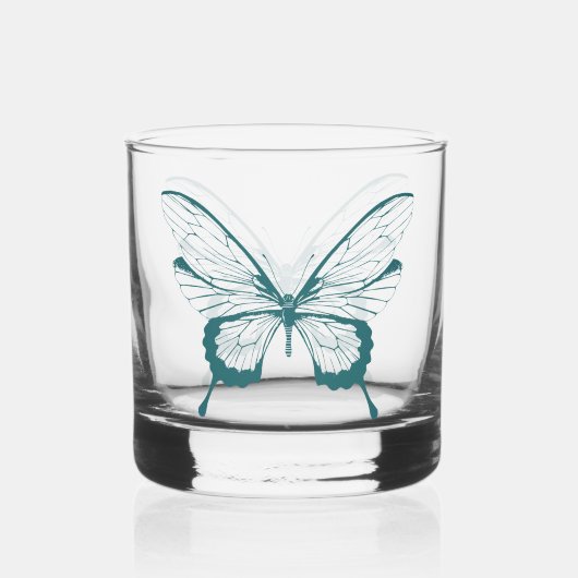Schmetterlings-Whiskyglas Whiskyglas (Vorderseite)