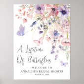 Schmetterlings-Wildblumen-Brautjungfernparty Poster (Vorne)