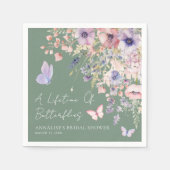 Schmetterlings-Wildblumen-Brautjungfernparty Serviette (Vorderseite)