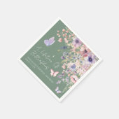 Schmetterlings-Wildblumen-Brautjungfernparty Serviette (Ecke)