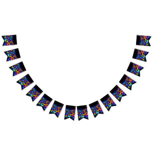 Schmetterlings wimpl in Neonfarben Wimpelkette