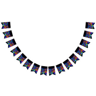 Schmetterlings wimpl in Neonfarben Wimpelkette