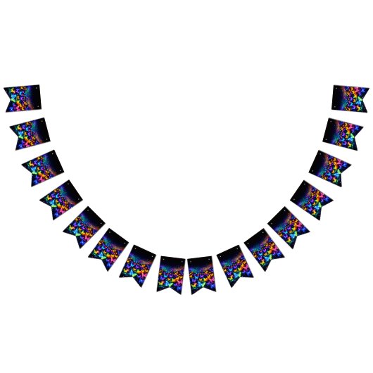 Schmetterlings wimpl in Neonfarben Wimpelkette (Alle)