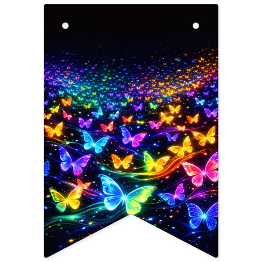 Schmetterlings wimpl in Neonfarben Wimpelkette (Erste Fahne)