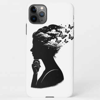 Schmetterlings-Wolken-Silhouette Phone Case mit Tr iPhone 11Pro Max Hülle