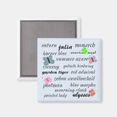 Schmetterlingsarten Magnet (Vorderseite/Rückseite)