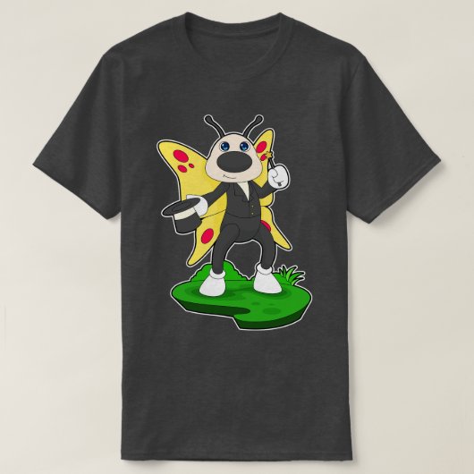 Schmetterlingsassistent-Zauberstab-Zylinder T-Shirt (Design vorne)