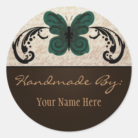 Schmetterlingsaufkleber Runder Aufkleber (Vorderseite)