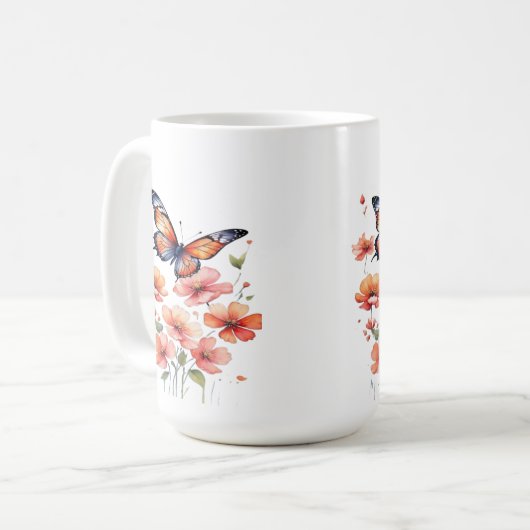 Schmetterlingsausbrecher Kaffeetasse (Vorderseite Links)