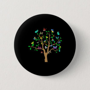 Schmetterlingsbaum Schöne Naturdesign-Aufkleber Button