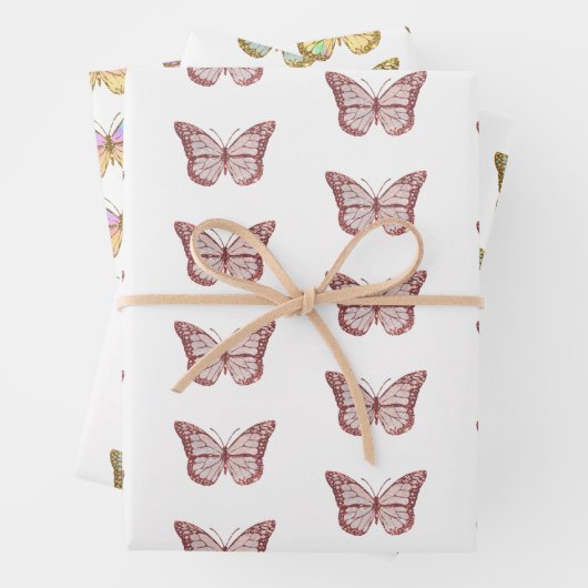 Schmetterlingsbauweise Geschenkpapier Set (Beispiel)