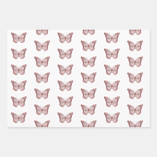 Schmetterlingsbauweise Geschenkpapier Set (Vorderseite)
