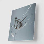 Schmetterlingsbekämpfung in Wasser Quadratische Wanduhr (Winkel)