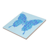 Schmetterlingsbild, abstraktes Muster, blaue Farbt Fliese (Seite)